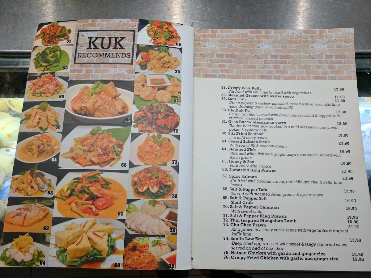 Menu, Kukthai