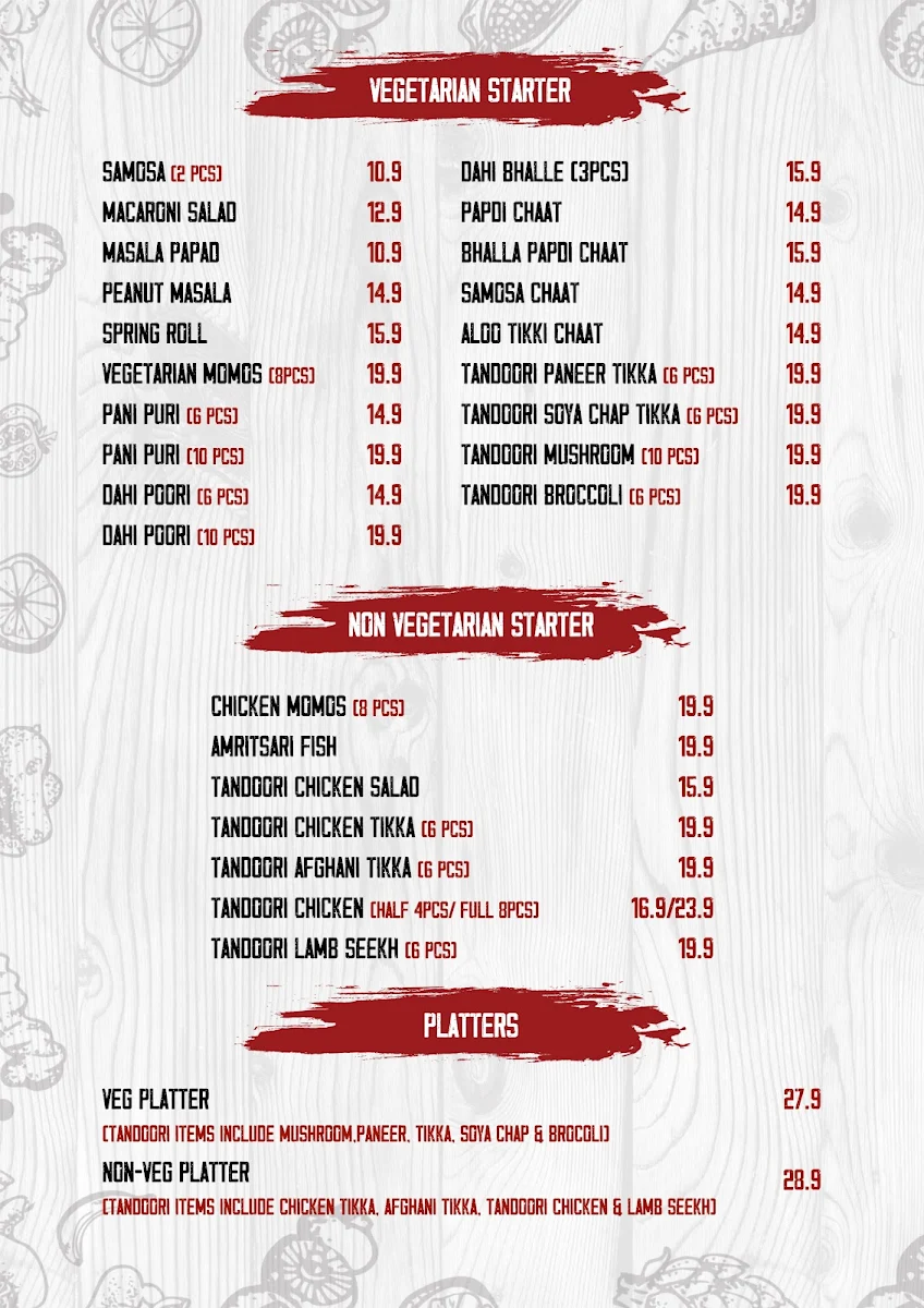 Menu, Kasba Indian Restaurant - Truganina