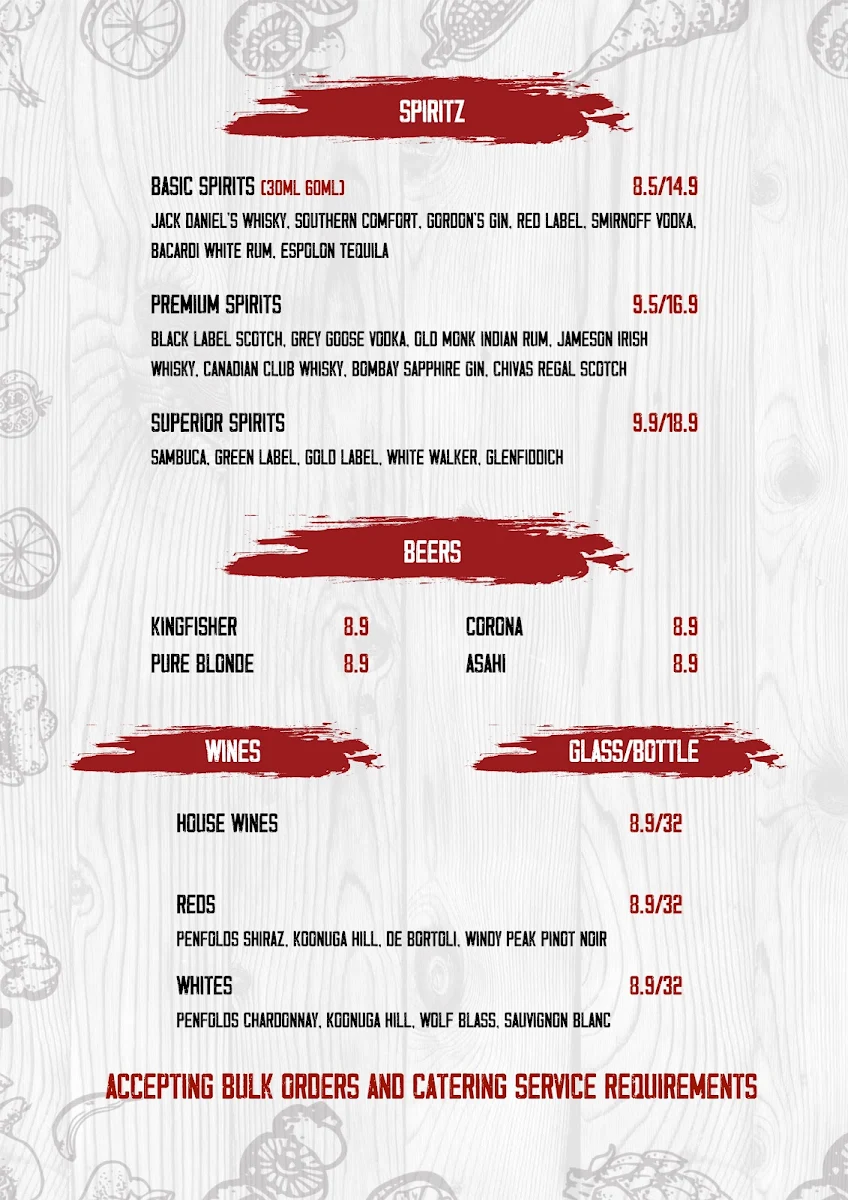 Menu, Kasba Indian Restaurant - Truganina