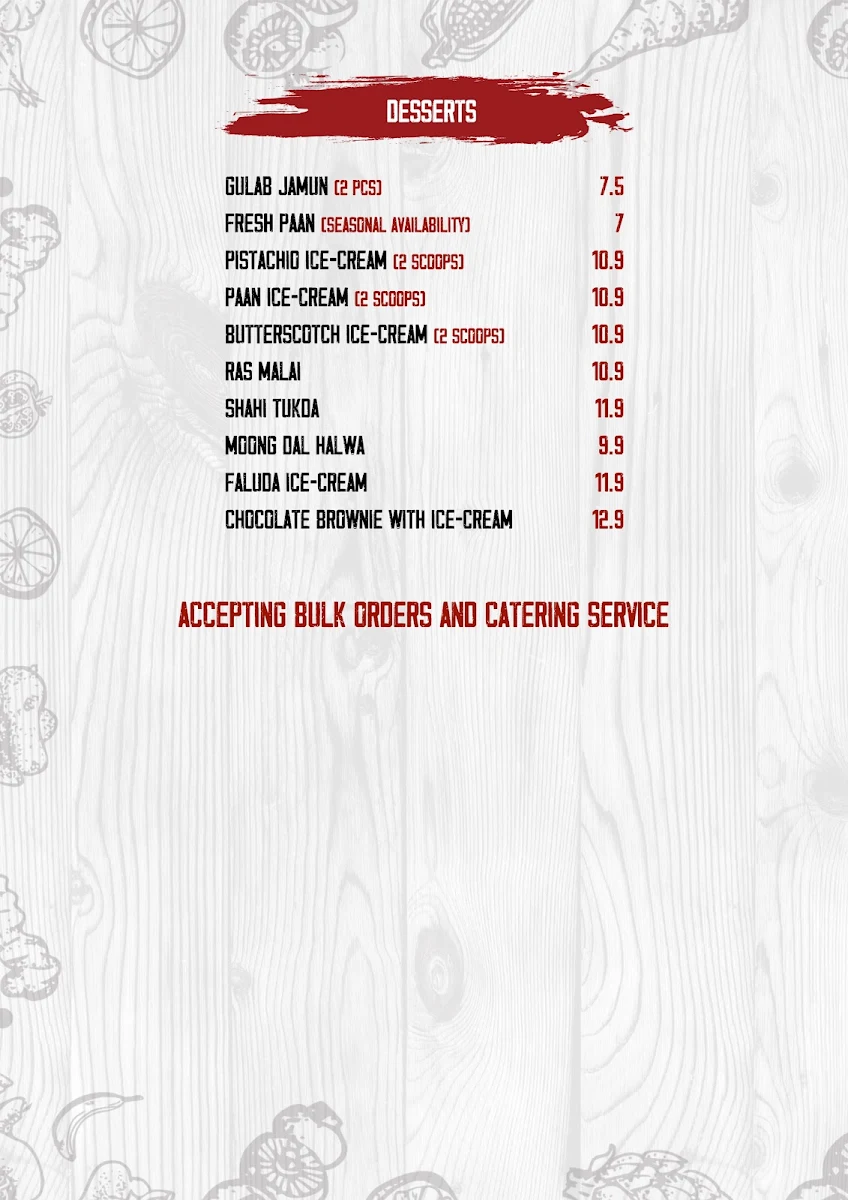 Menu, Kasba Indian Restaurant - Truganina