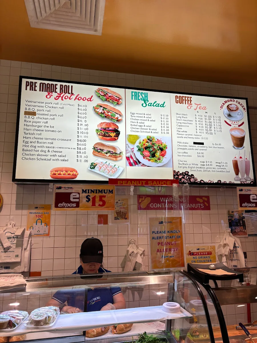 Menu, Hot Pies and Pork Roll Bakery