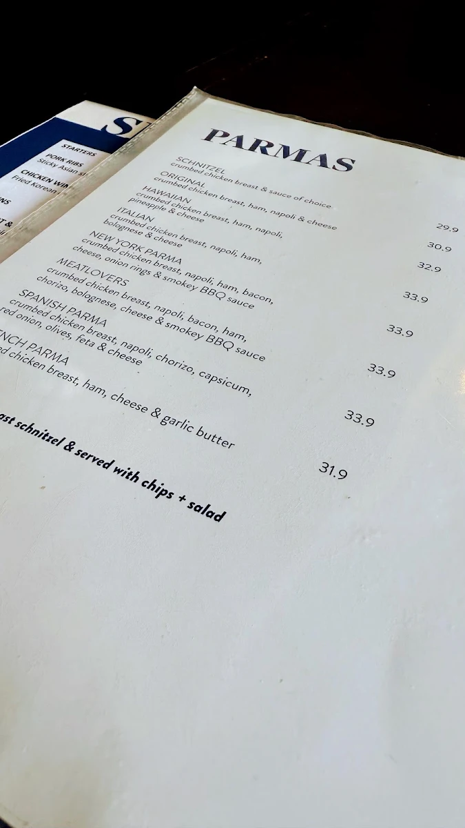 Menu, The Cove Hotel