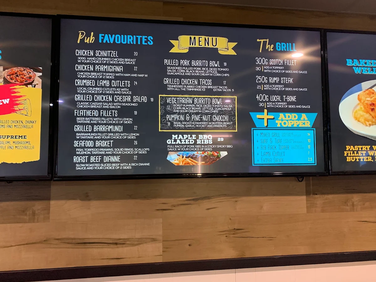 Menu, Railway Hotel Gunnedah