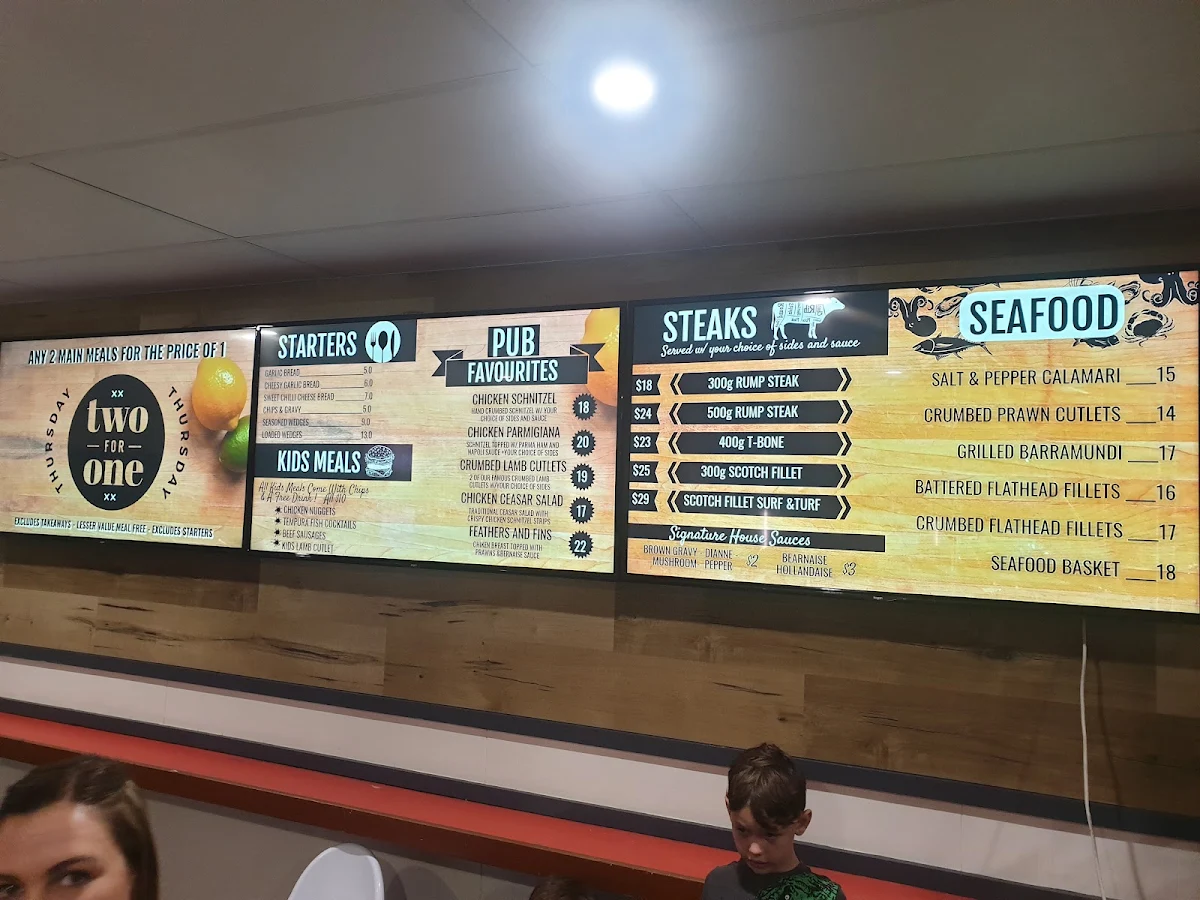 Menu, Railway Hotel Gunnedah