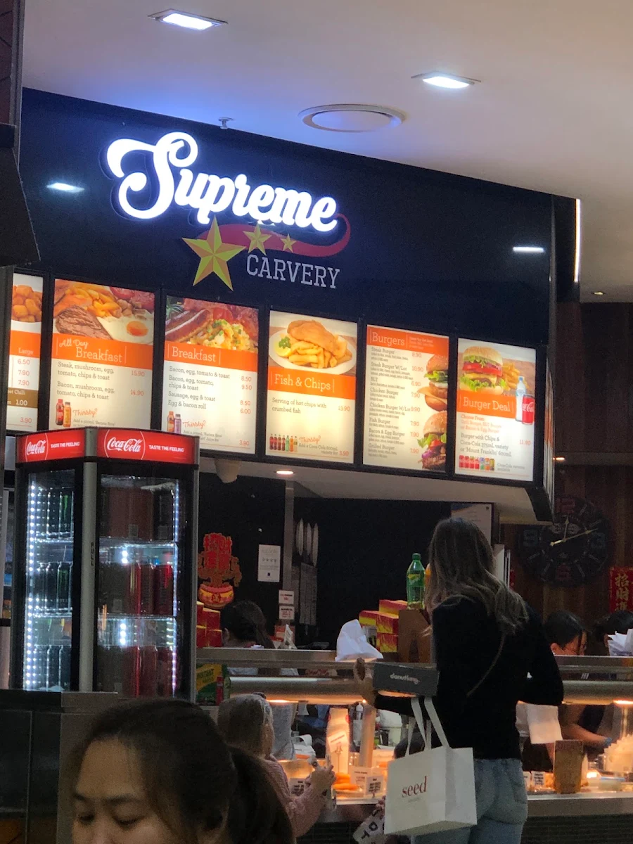 Menu, Supreme Carvery Westfield Carindale