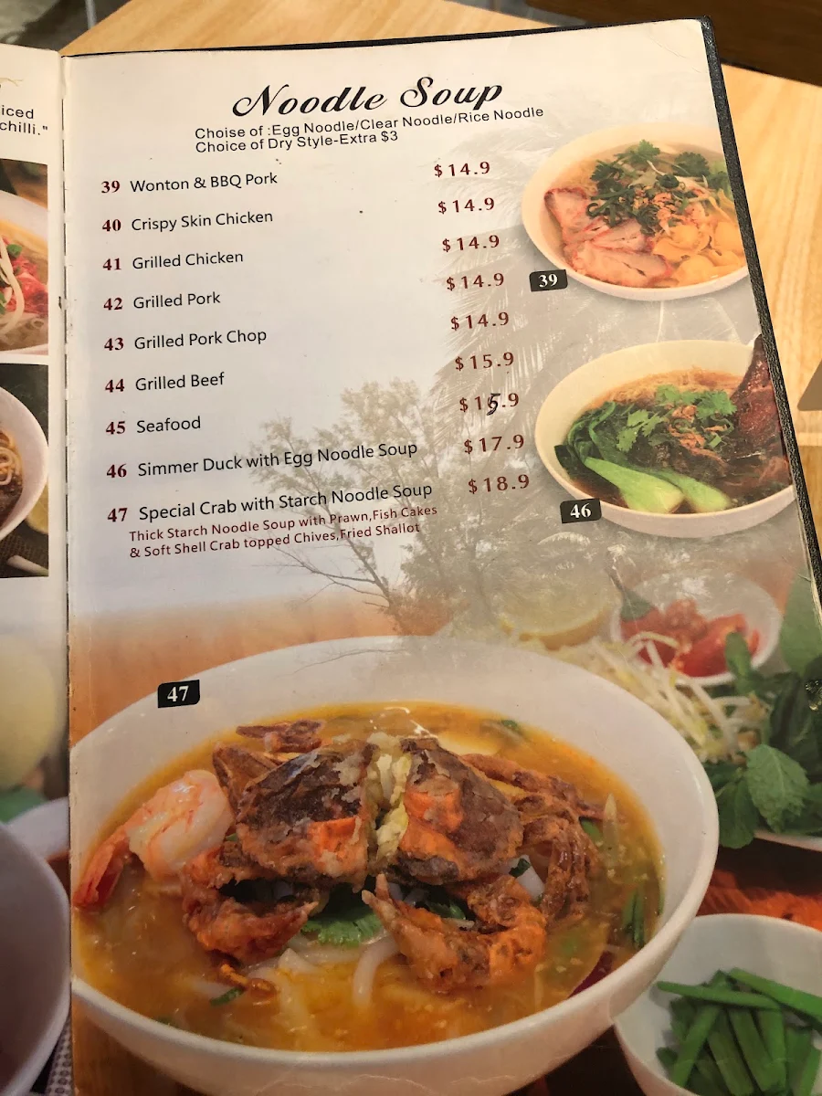 Menu, Ph by Pho Hung