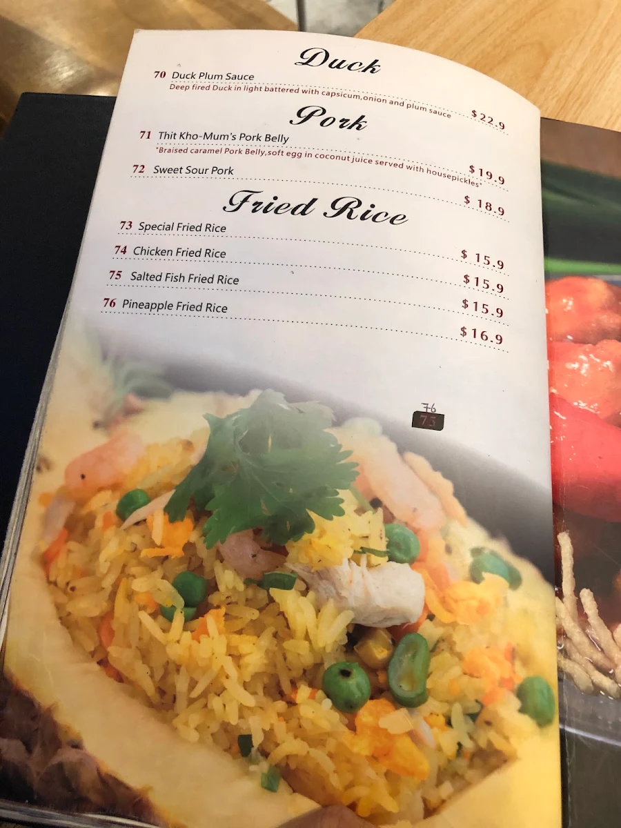 Menu, Ph by Pho Hung
