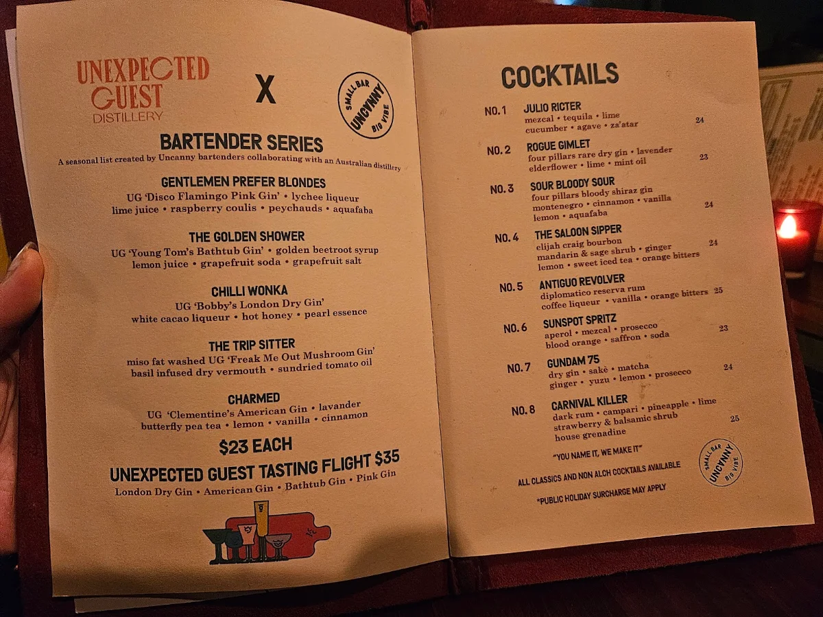 Menu, UNCANNY Newtown
