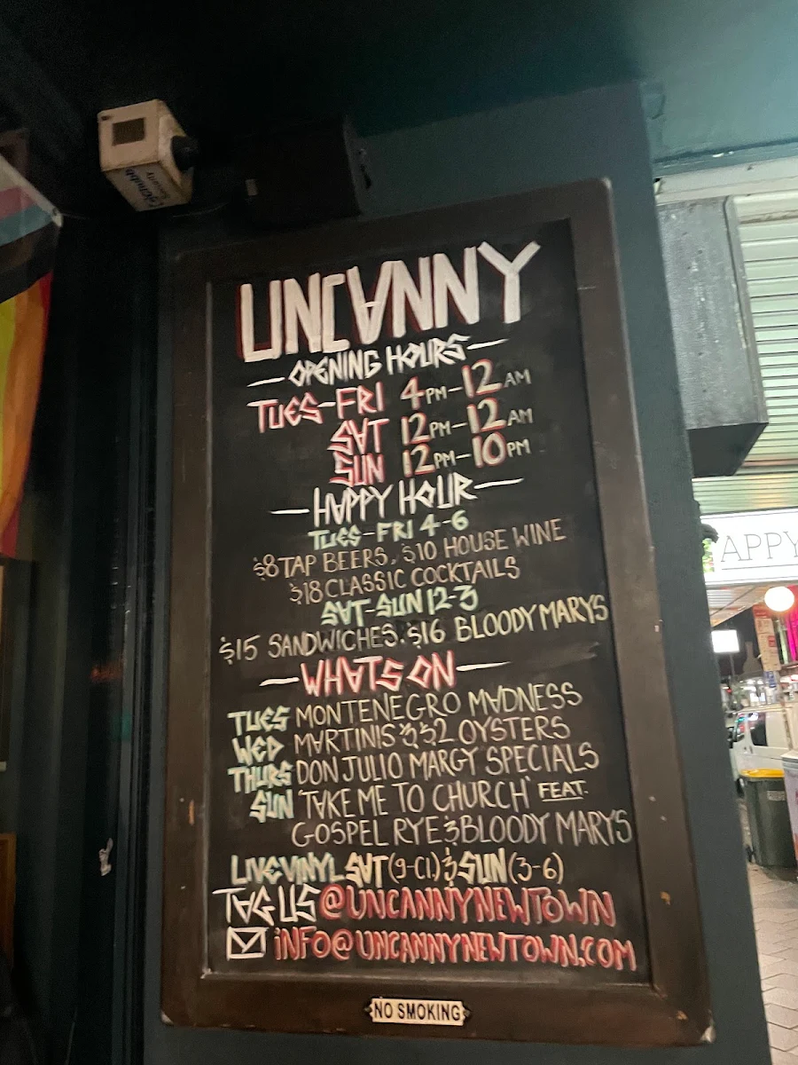 Menu, UNCANNY Newtown