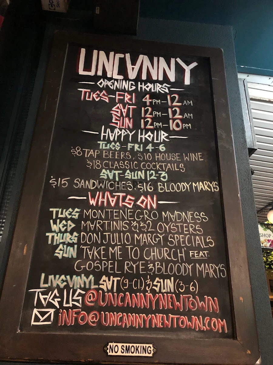 Menu, UNCANNY Newtown