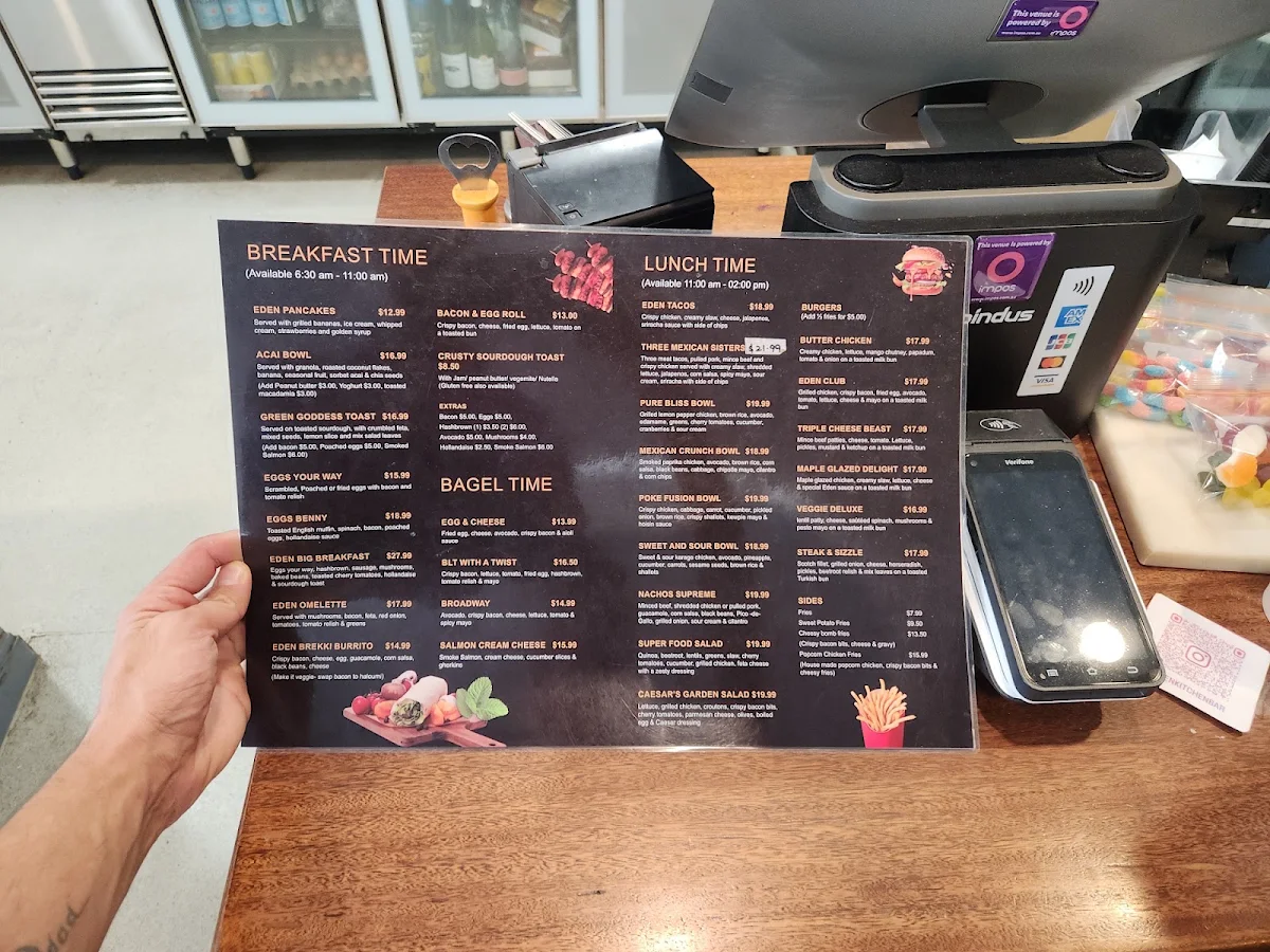 Menu, Eden Kitchen & Bar