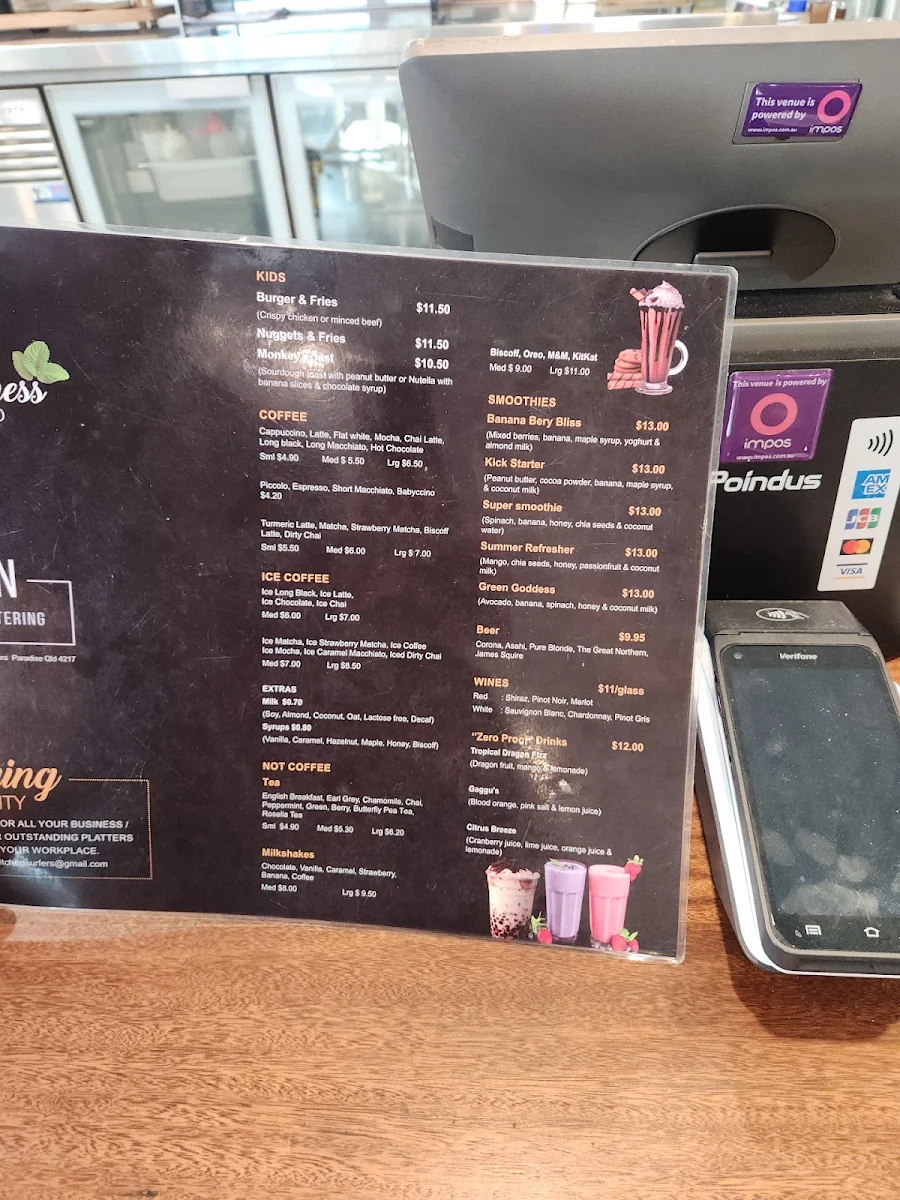 Menu, Eden Kitchen & Bar