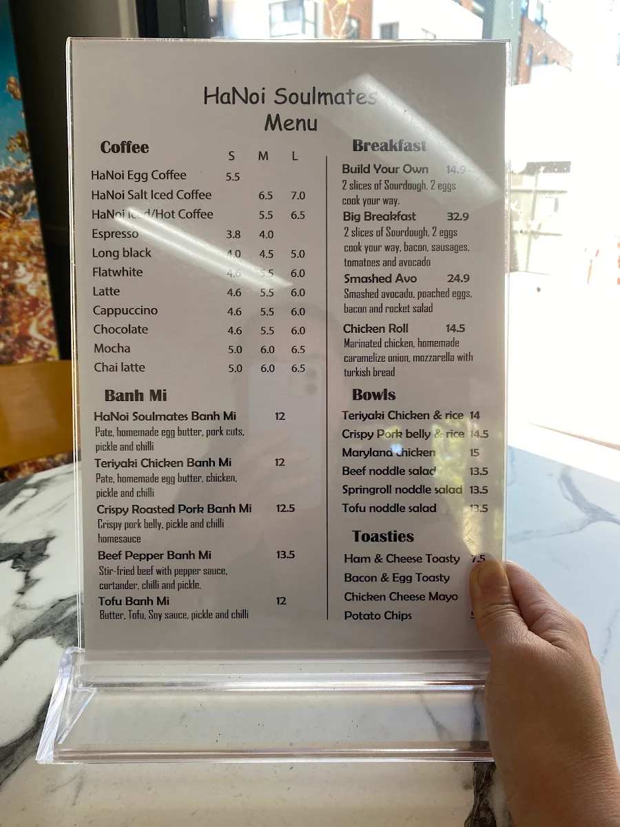 Menu, Hanoi Soulmates