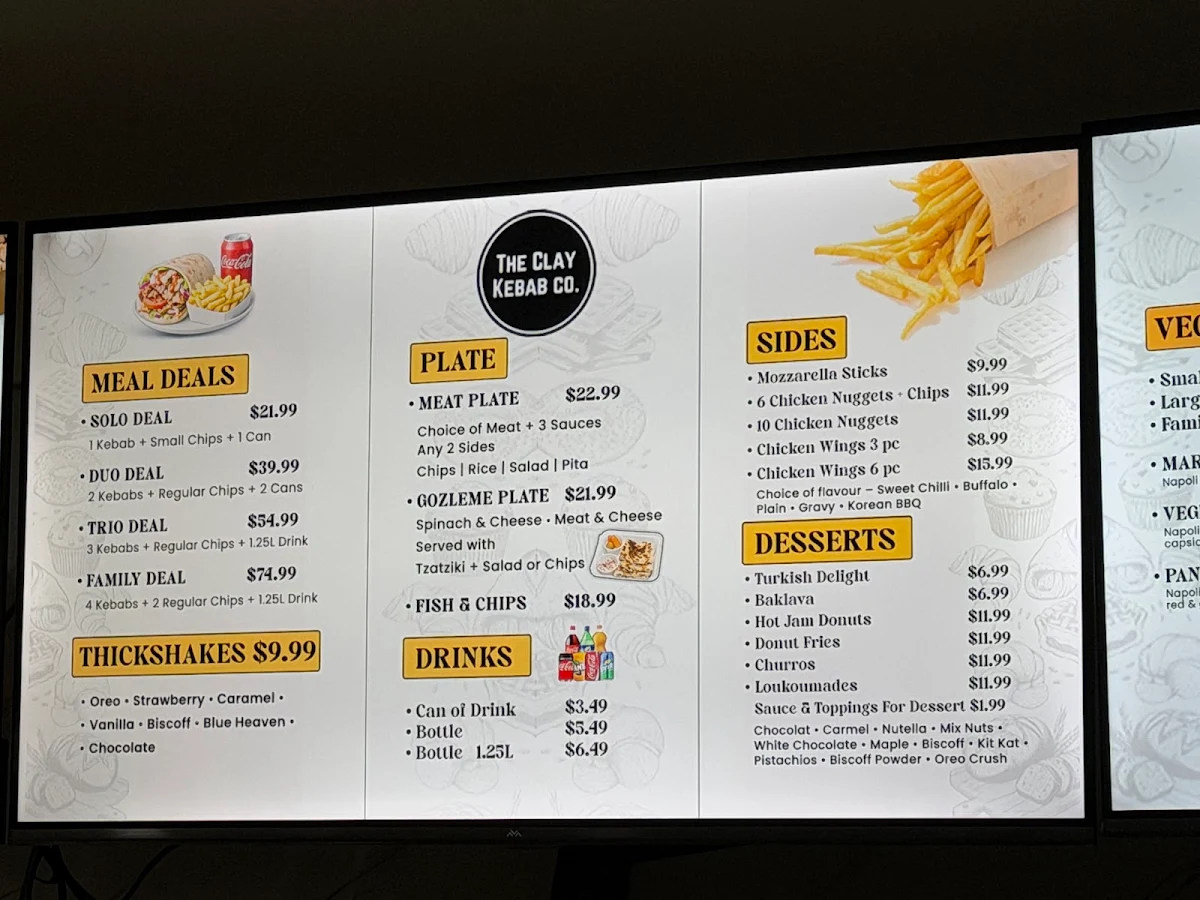 Menu, The Clay Kebab & Pizza Co