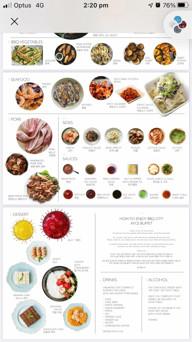 Menu, BBQ City Buffet