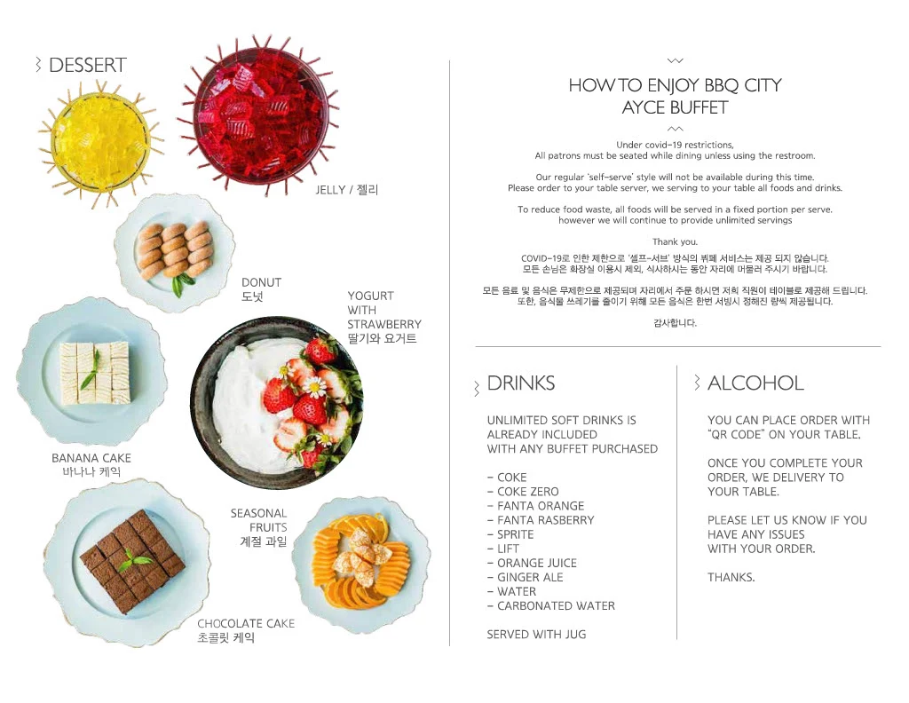 Menu, BBQ City Buffet