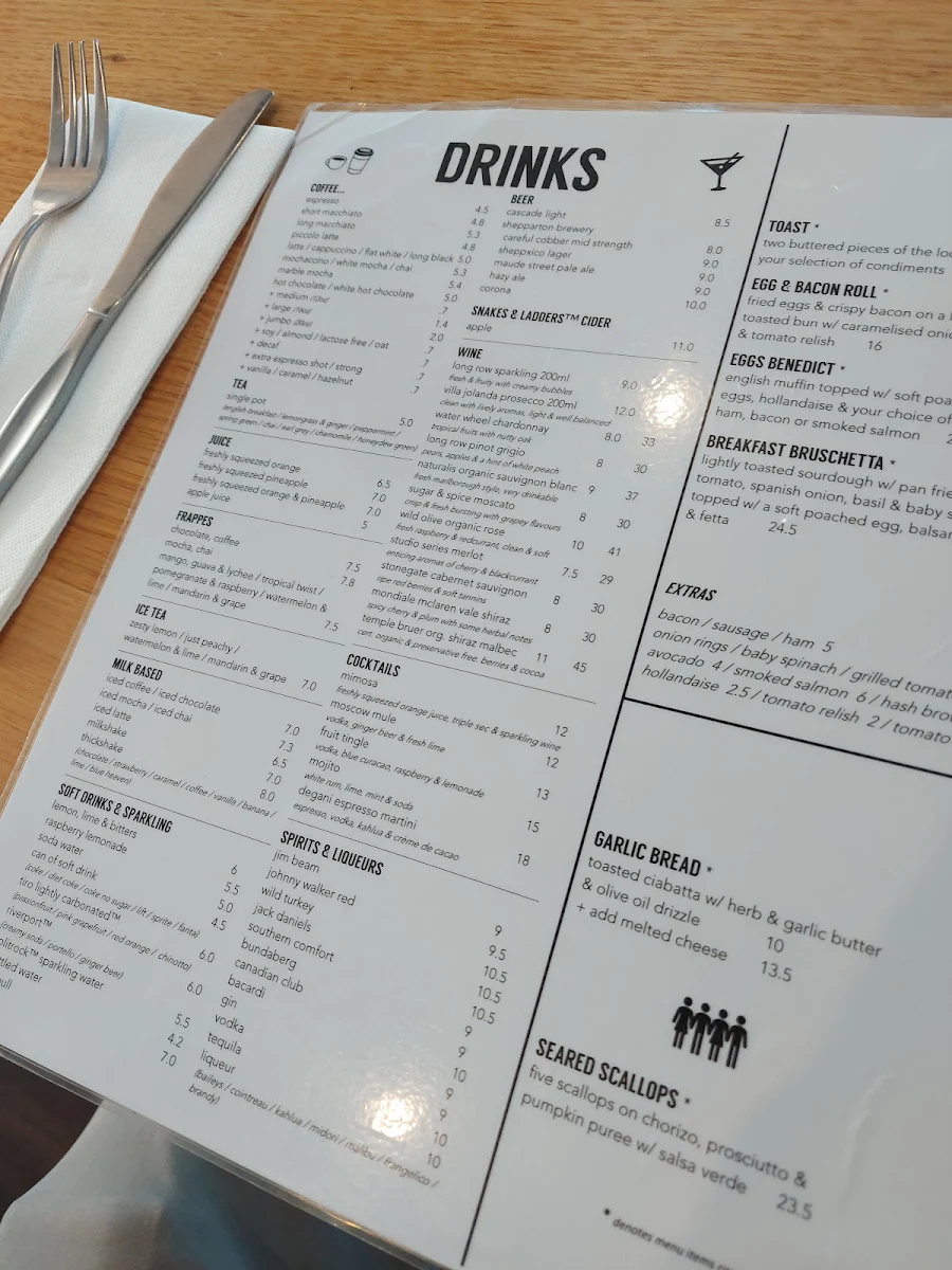 Menu, Degani Shepparton