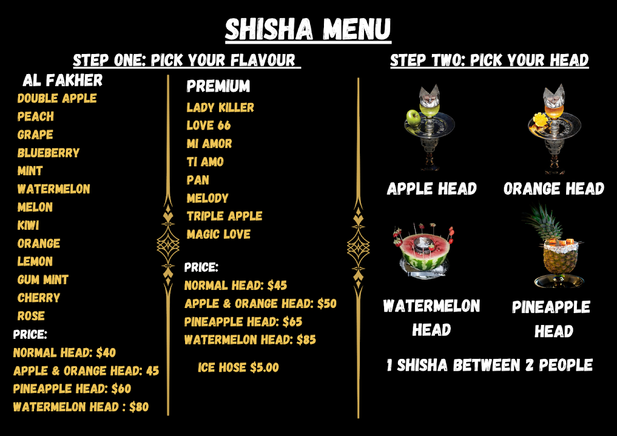 Menu, Luxus Lounge