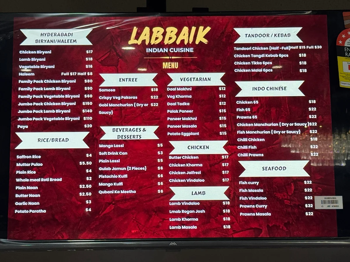 Menu, Labbaik