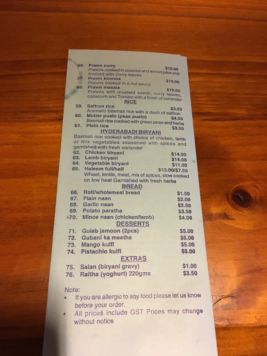 Menu, Labbaik