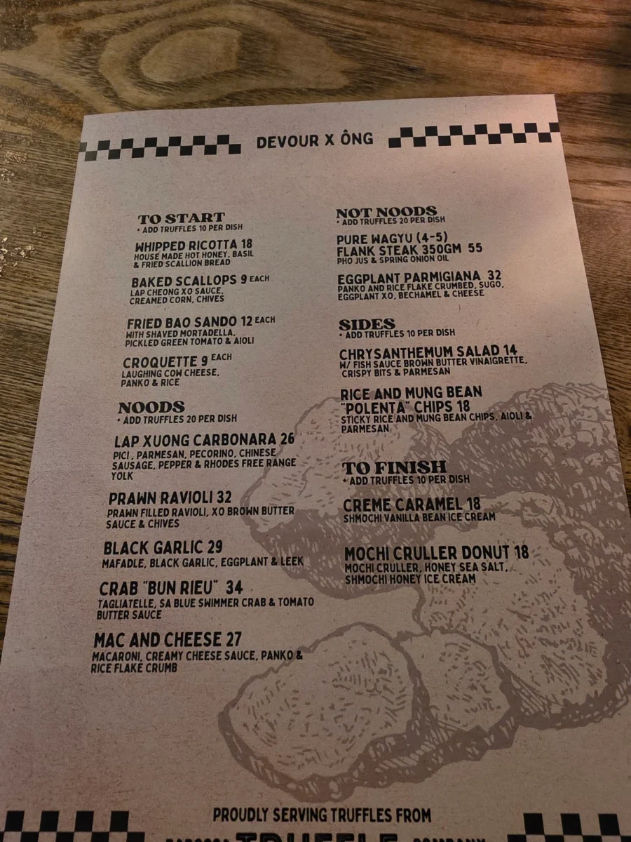 Menu, Devour Cafe Patisserie