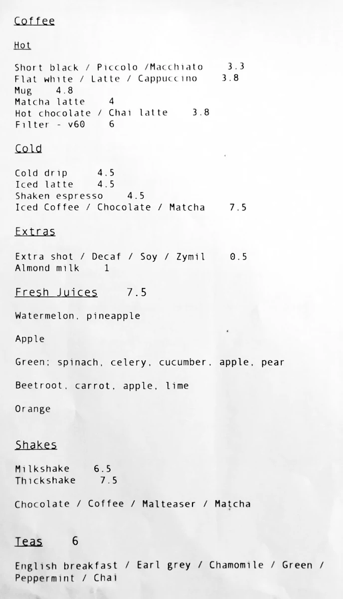 Menu, Devour Cafe Patisserie