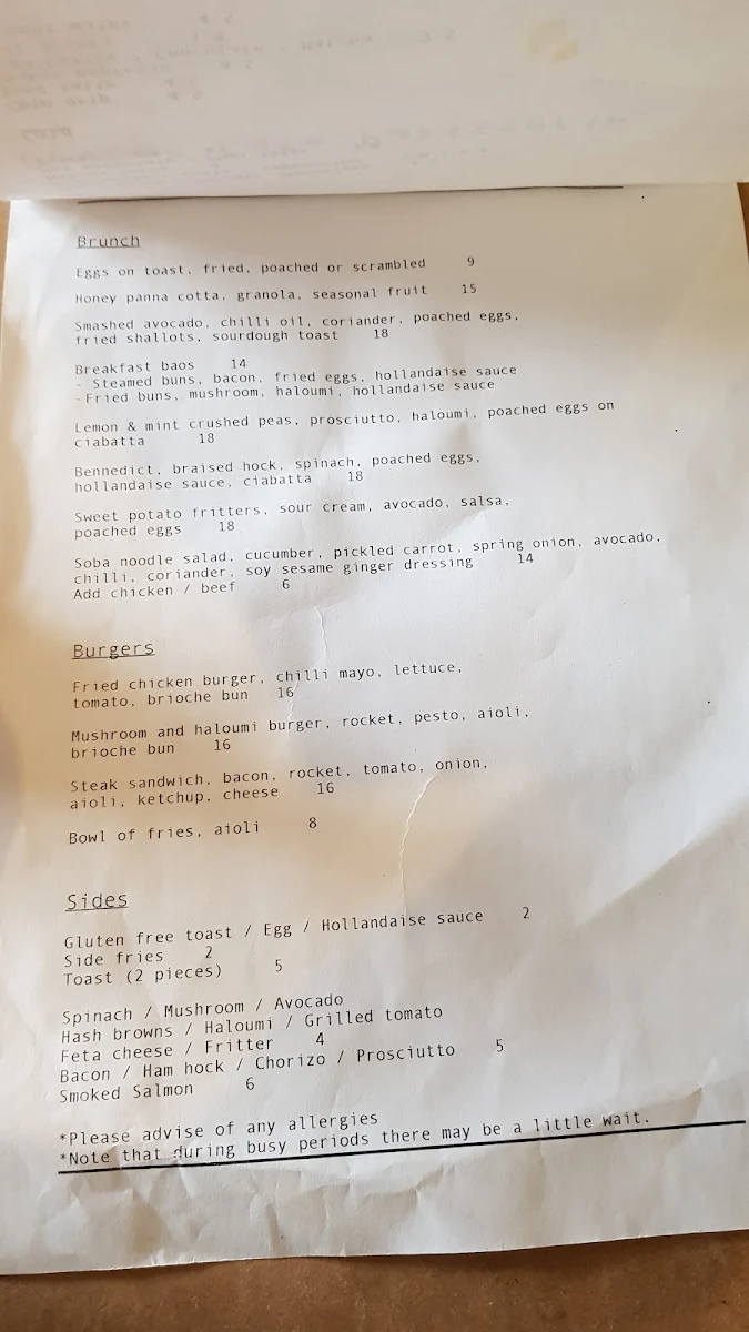 Menu, Devour Cafe Patisserie