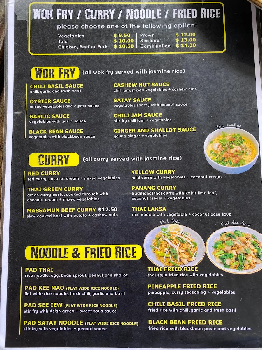 Menu, Chow Thai