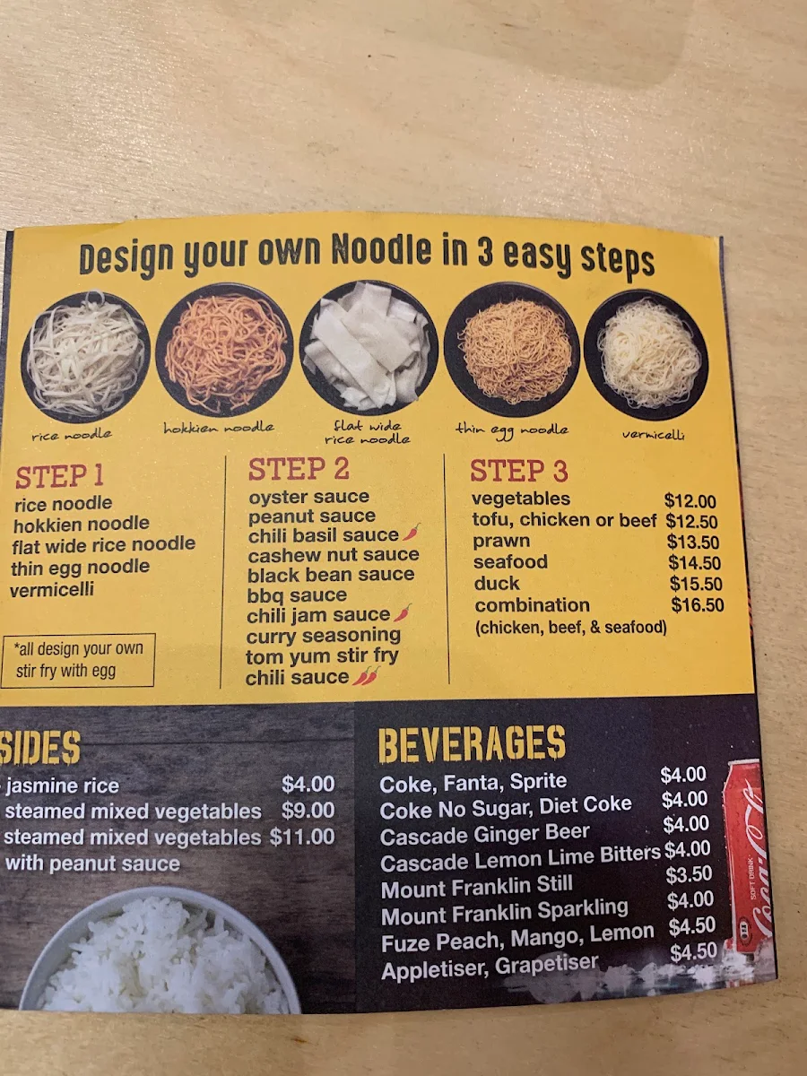 Menu, Chow Thai