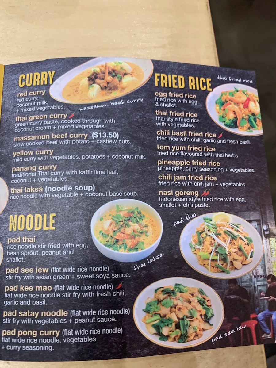 Menu, Chow Thai