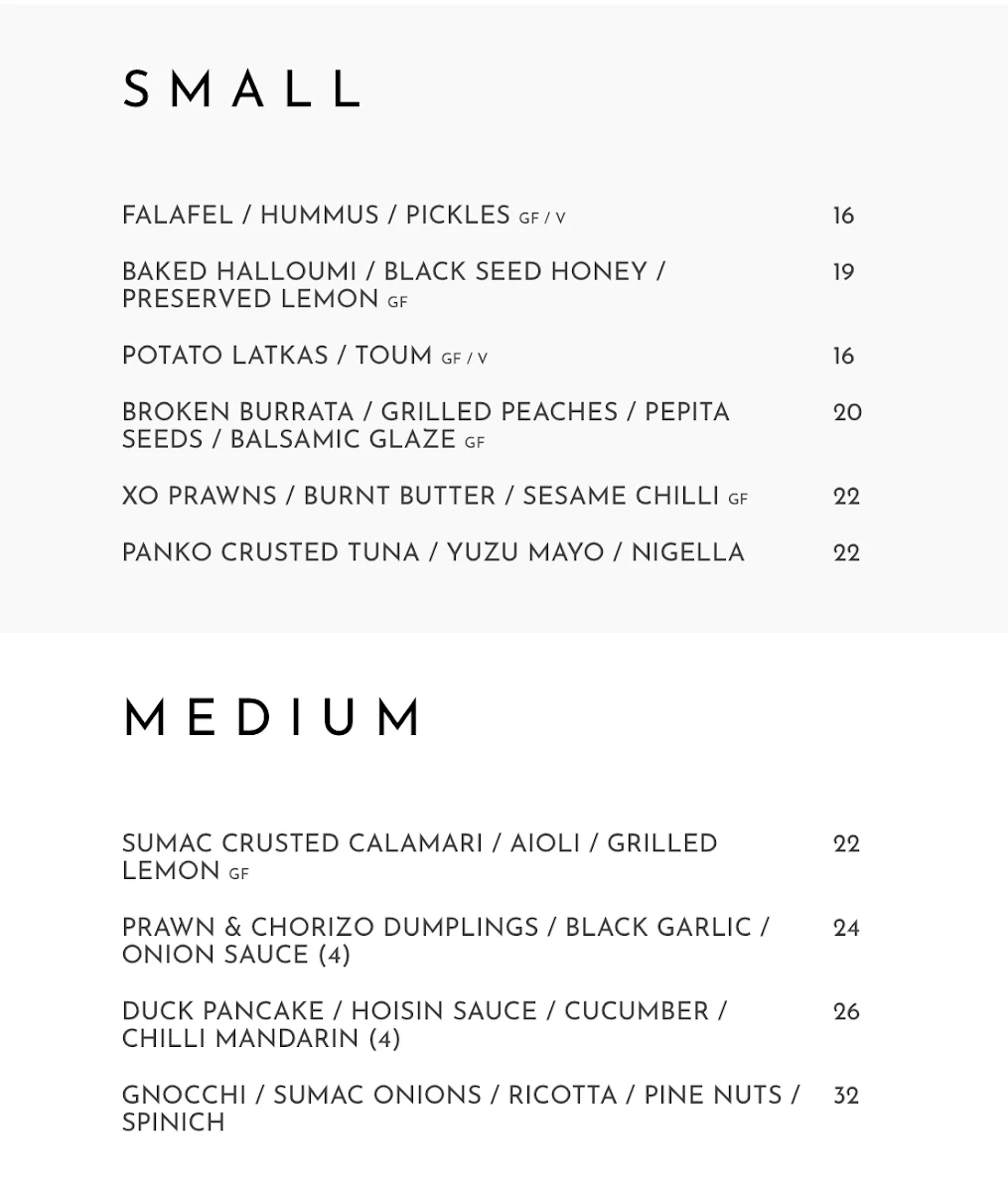 Menu, Miss Arda
