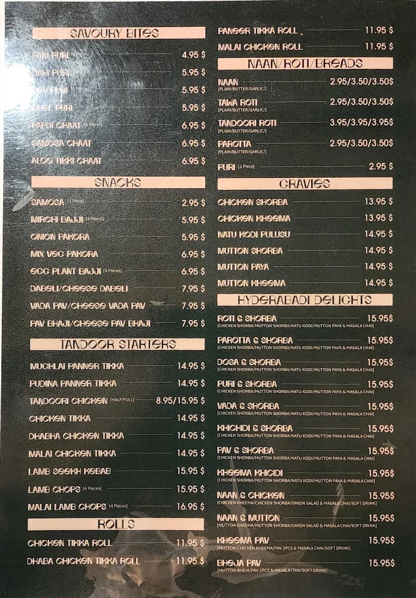 Menu, IndoChainese