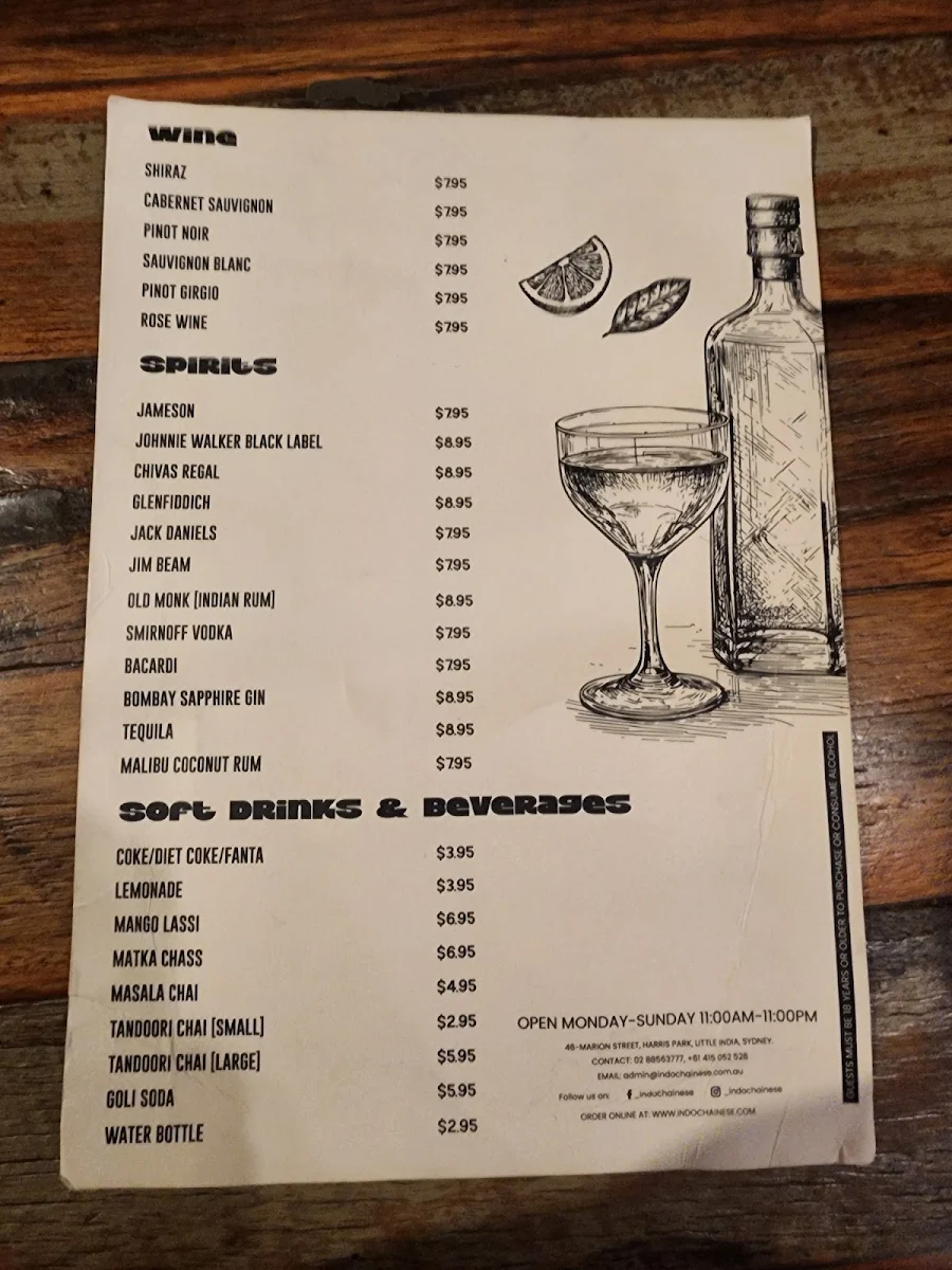Menu, IndoChainese