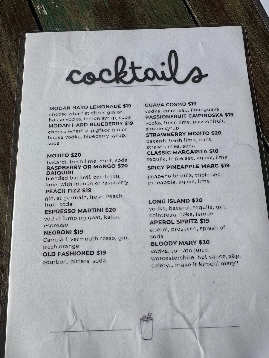 Menu, Modan Kitchen