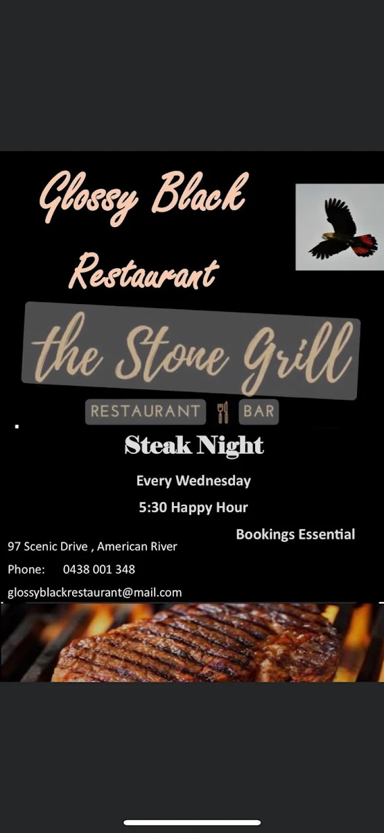 Menu, Glossy Black Restaurant