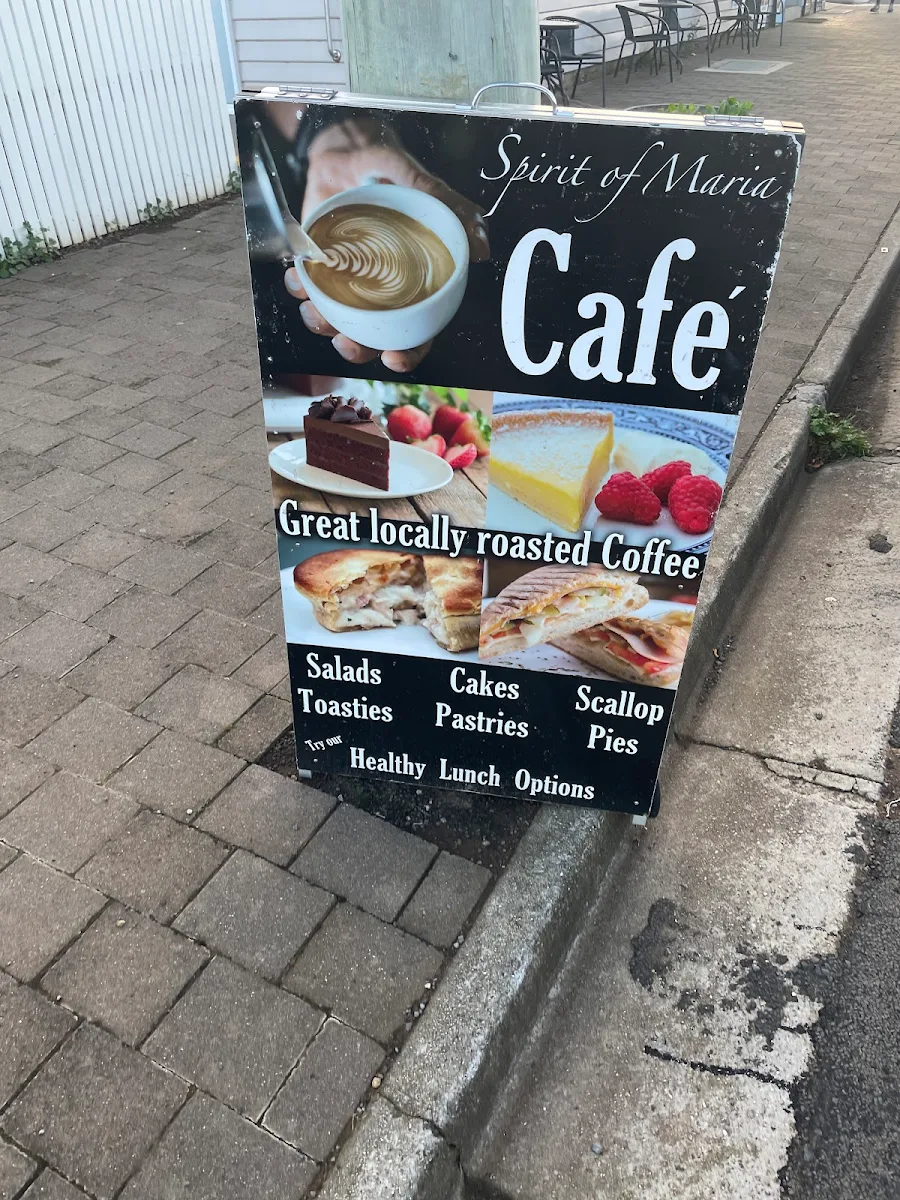 Menu, The Spirit of Maria Cafe