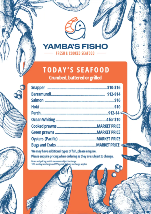 Menu, Yamba's Fisho