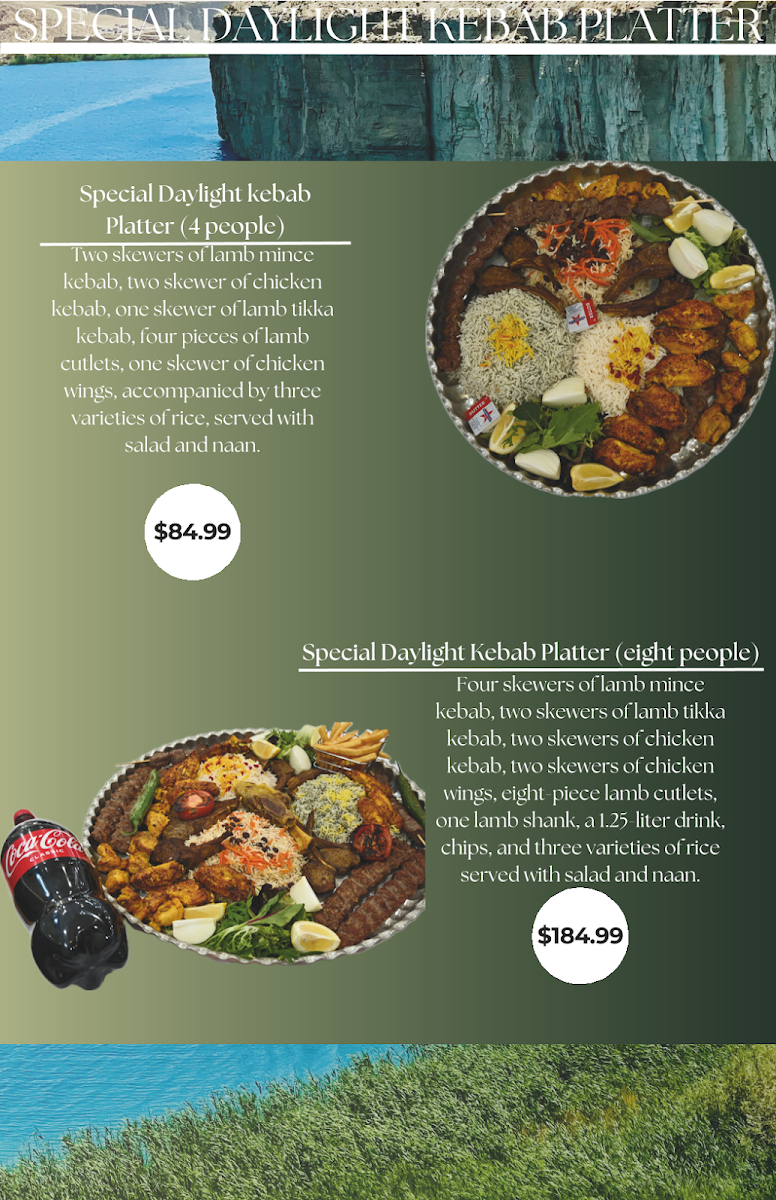 Menu, Daylight Restaurant