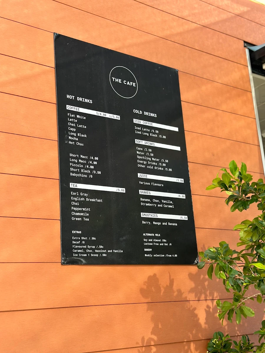 Menu, The Cafe - Gold Coast - Coffee - Container - Breakfast - Lunch - Barista