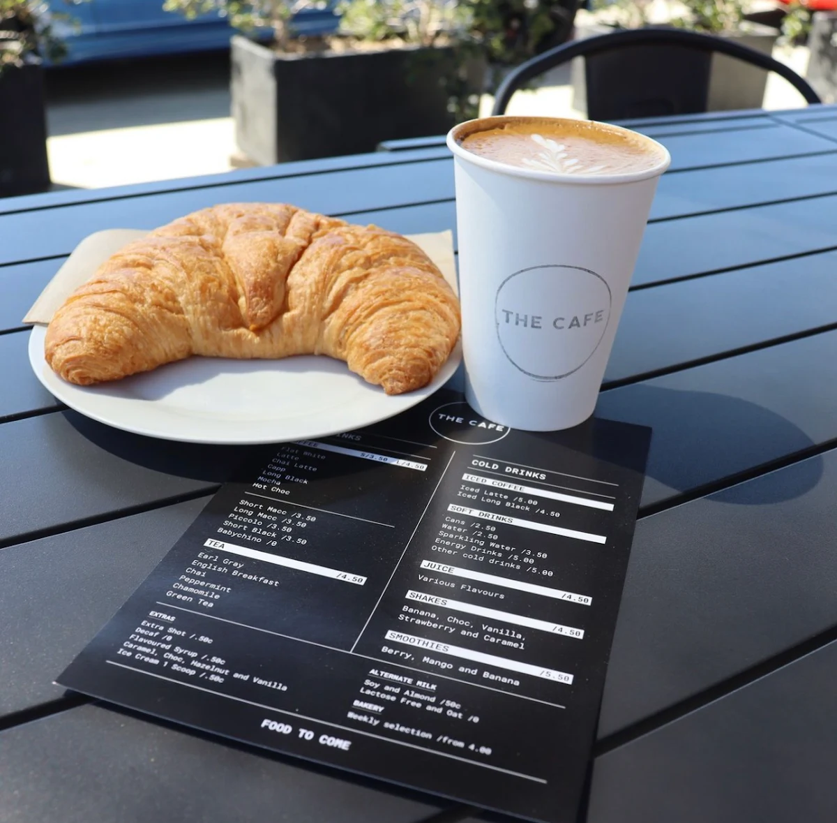 Menu, The Cafe - Gold Coast - Coffee - Container - Breakfast - Lunch - Barista