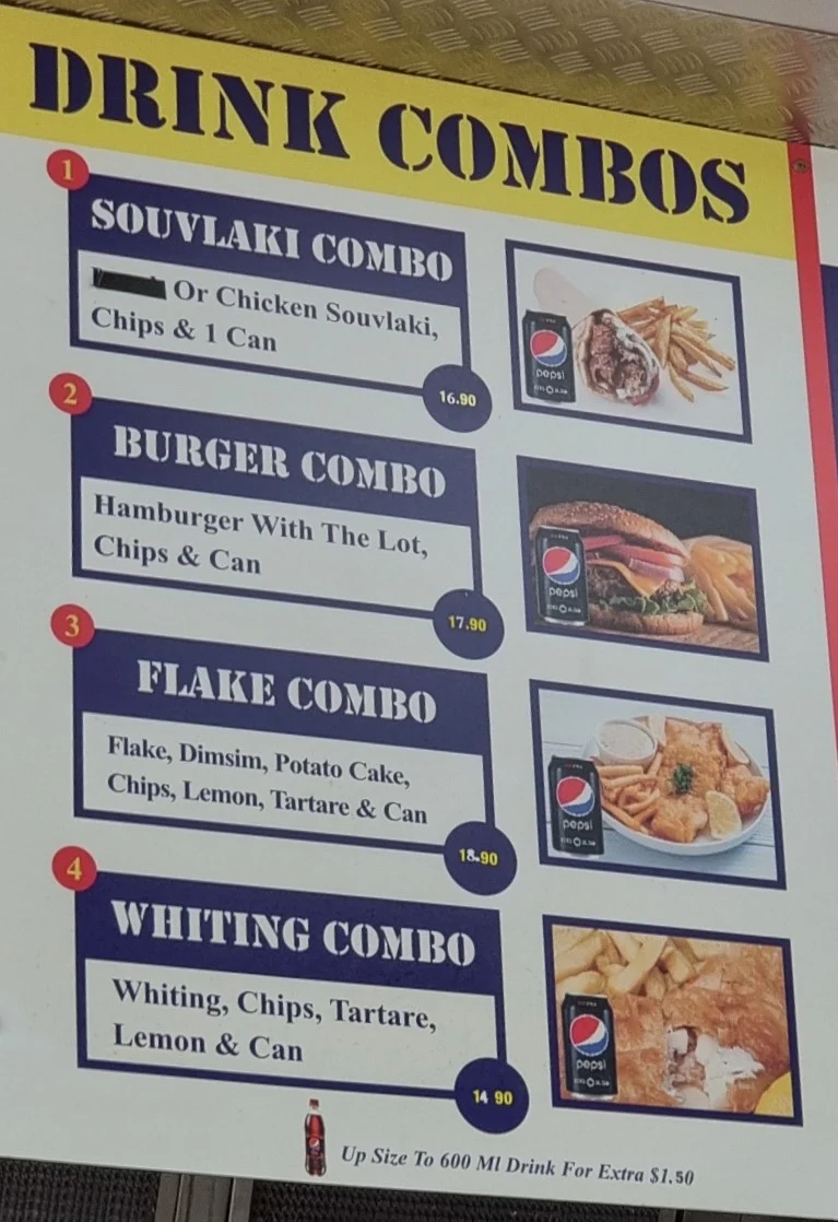 Menu, Jim's Seafood and Grill