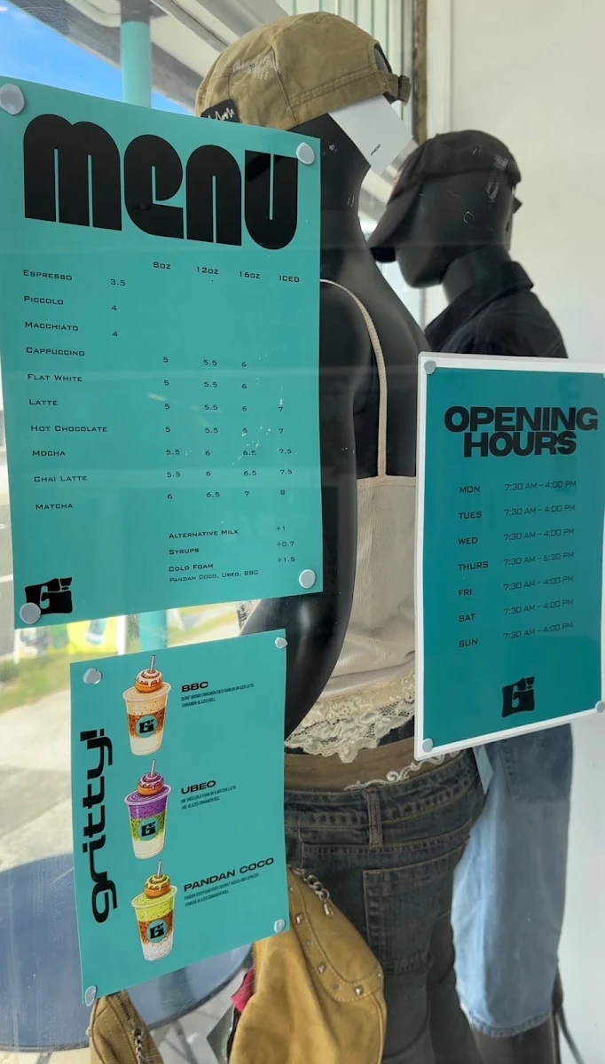 Menu, Gritty Cafè