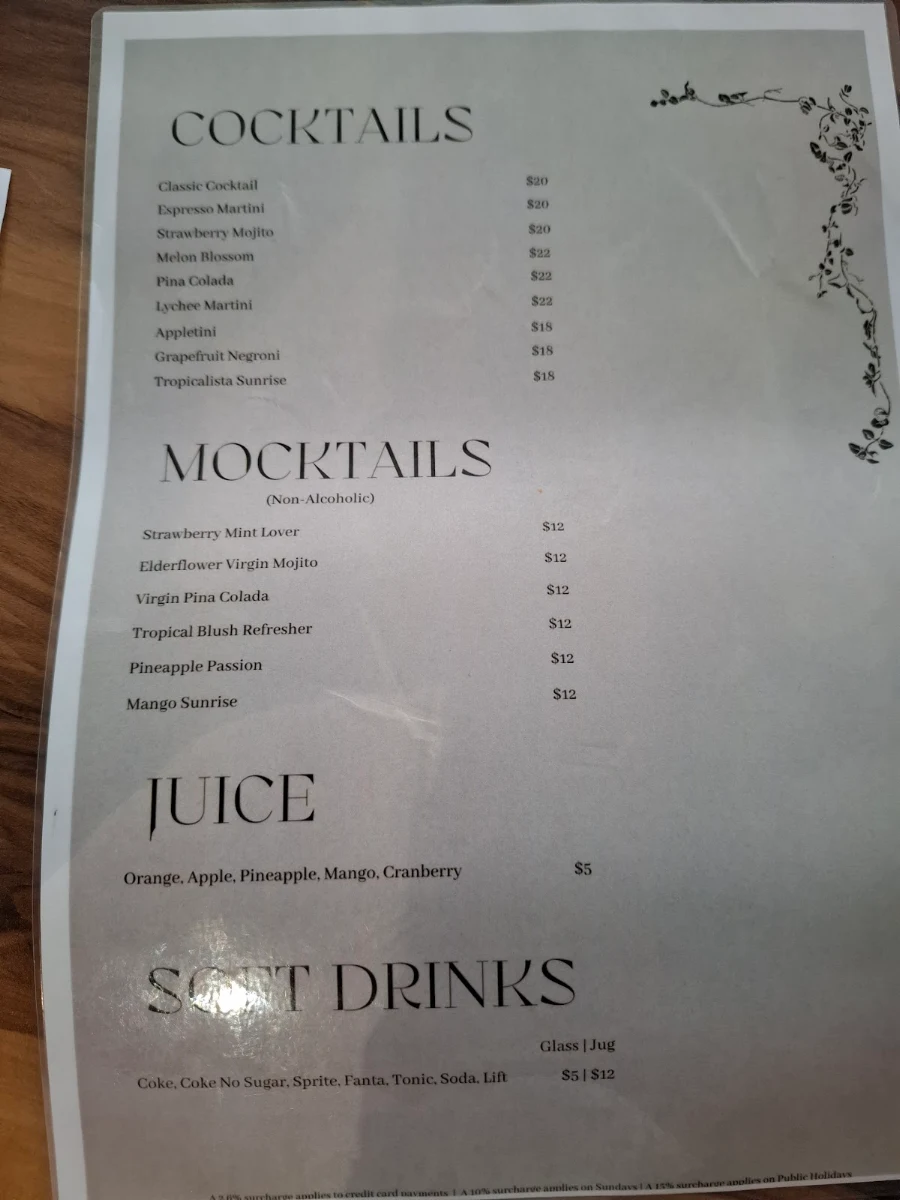 Menu, Crafty Monk Brewing Pty Ltd