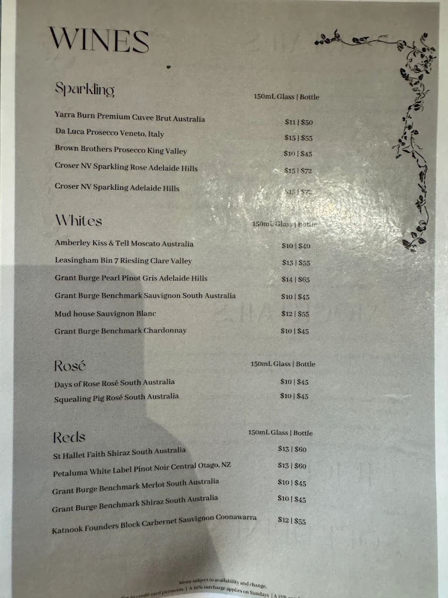 Menu, Crafty Monk Brewing Pty Ltd