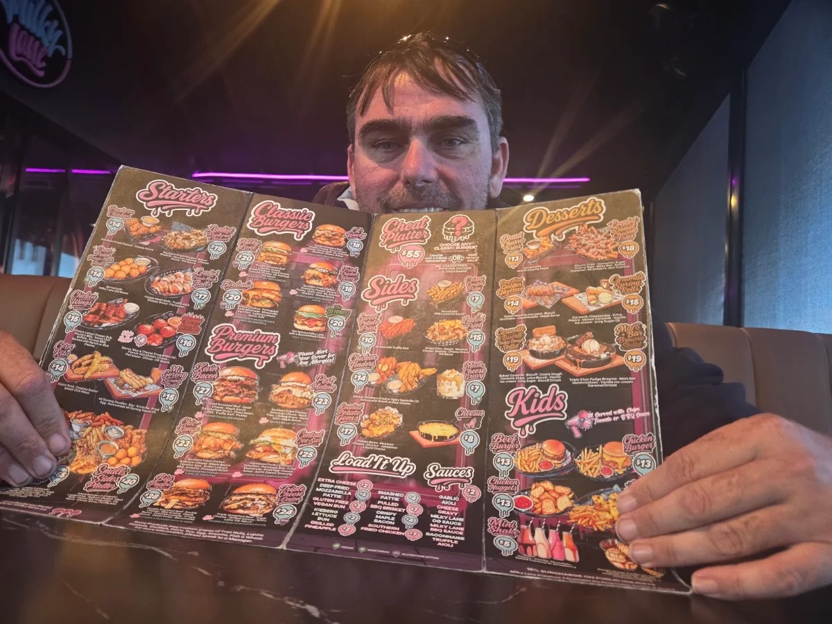 Menu, Milky Lane Bunbury