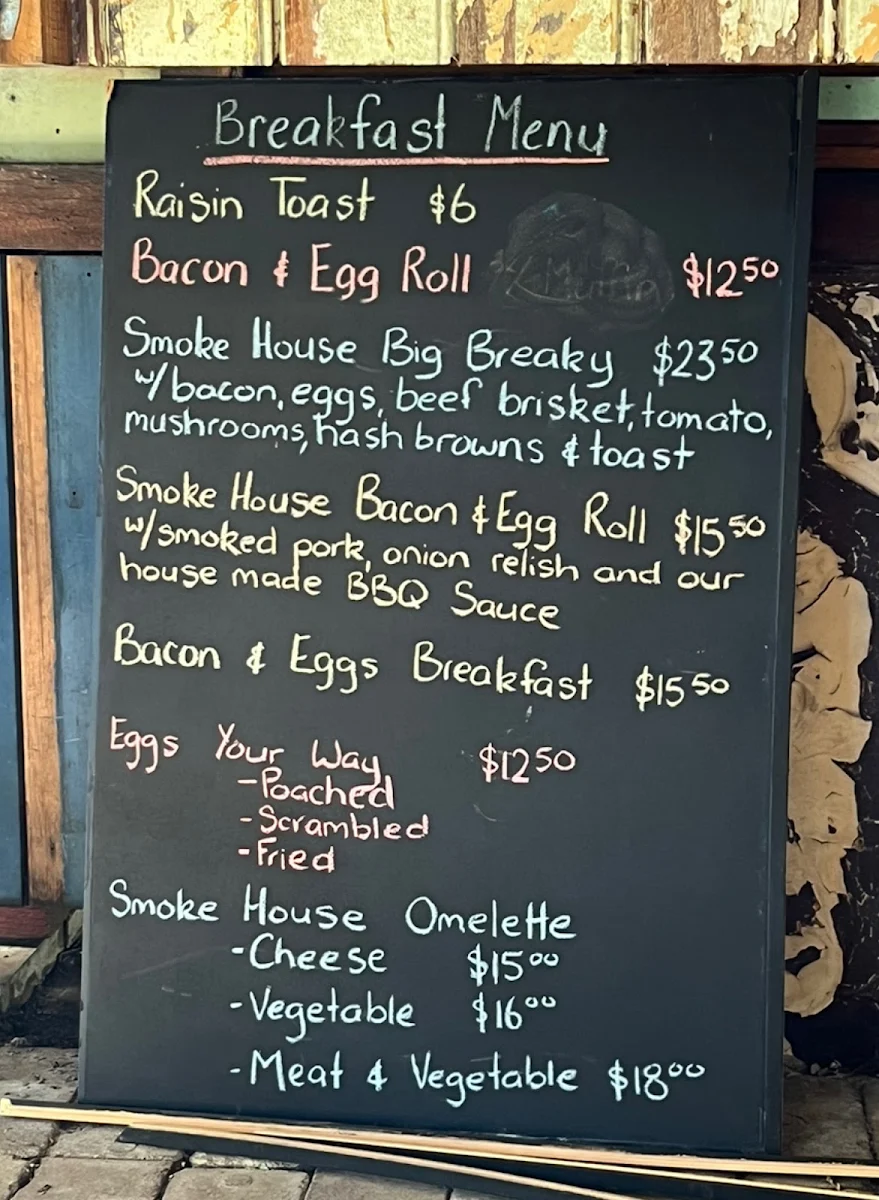 Menu, Coolongolook Smokehouse
