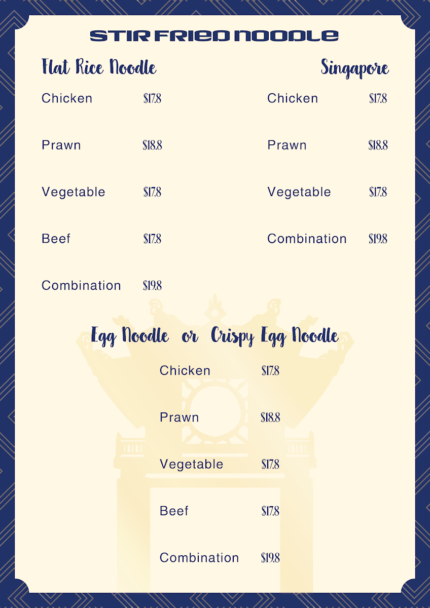 Menu, A Béo Vietnamese restaurant and Café