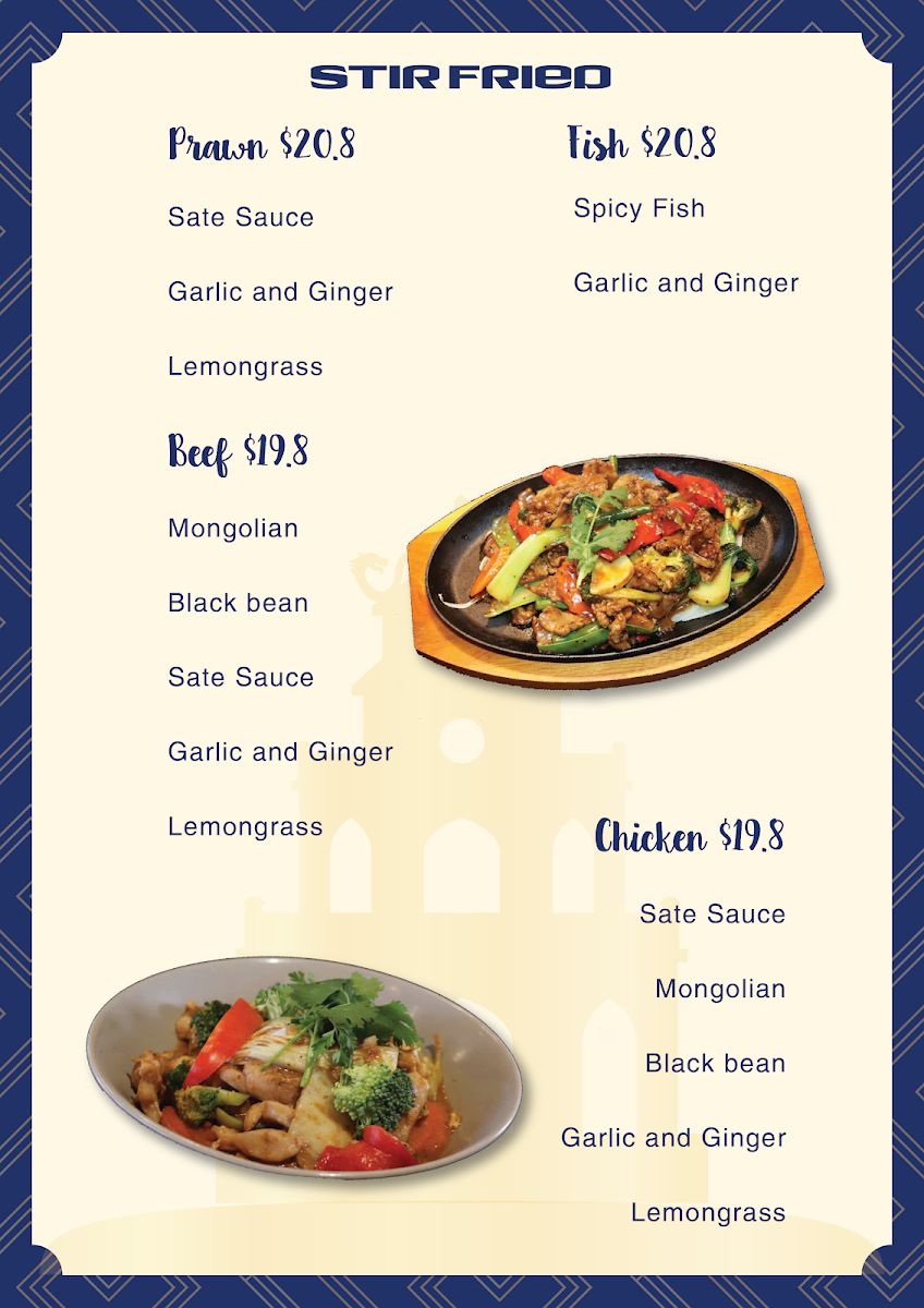 Menu, A Béo Vietnamese restaurant and Café