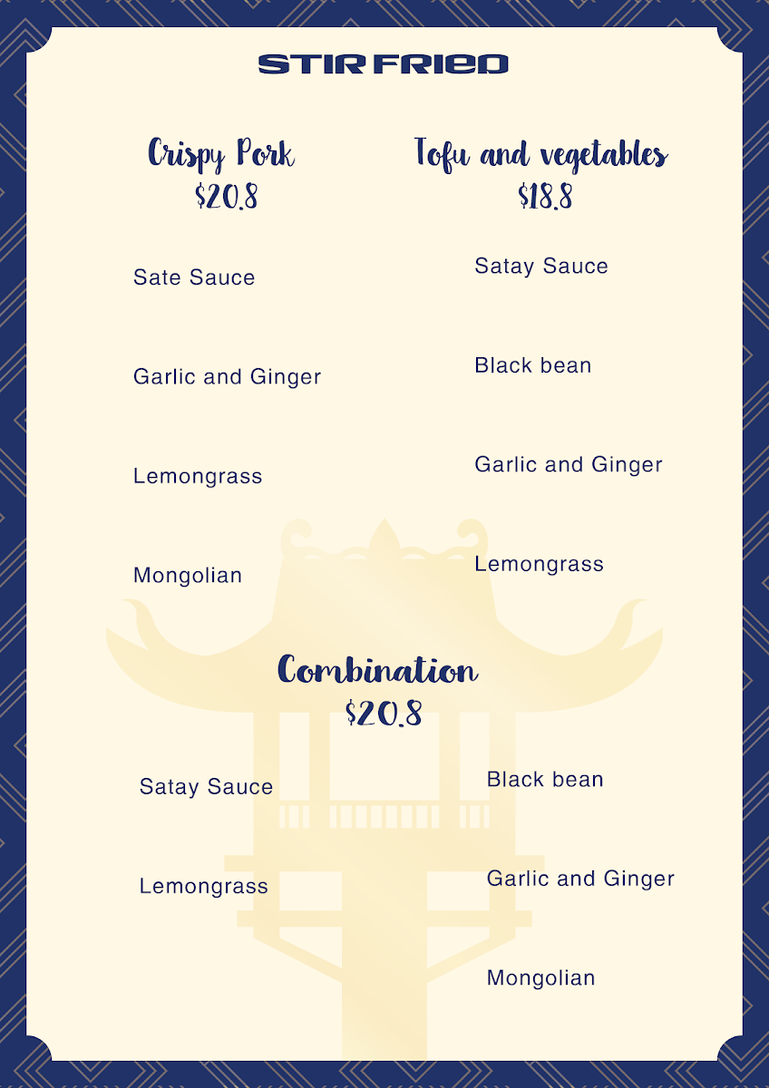 Menu, A Béo Vietnamese restaurant and Café