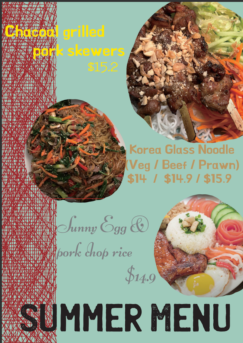 Menu, Asian Taste Vietnamese cuisine